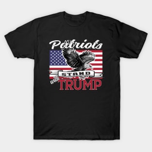 Copy of Patriots Stand WithTrump Eagle USA Flag Patriot Design T-Shirt